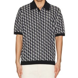 Rag & Bone Vaughn Viscose Polo in Navy Multi | M | NWT